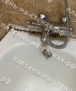 Удаление плесени, замена герметика и уголка в ванной